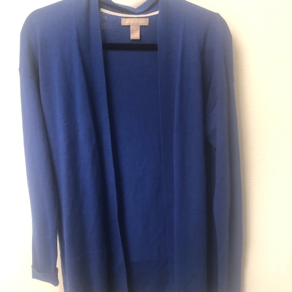 Bright Blue Banana Republic Merino Cardigan